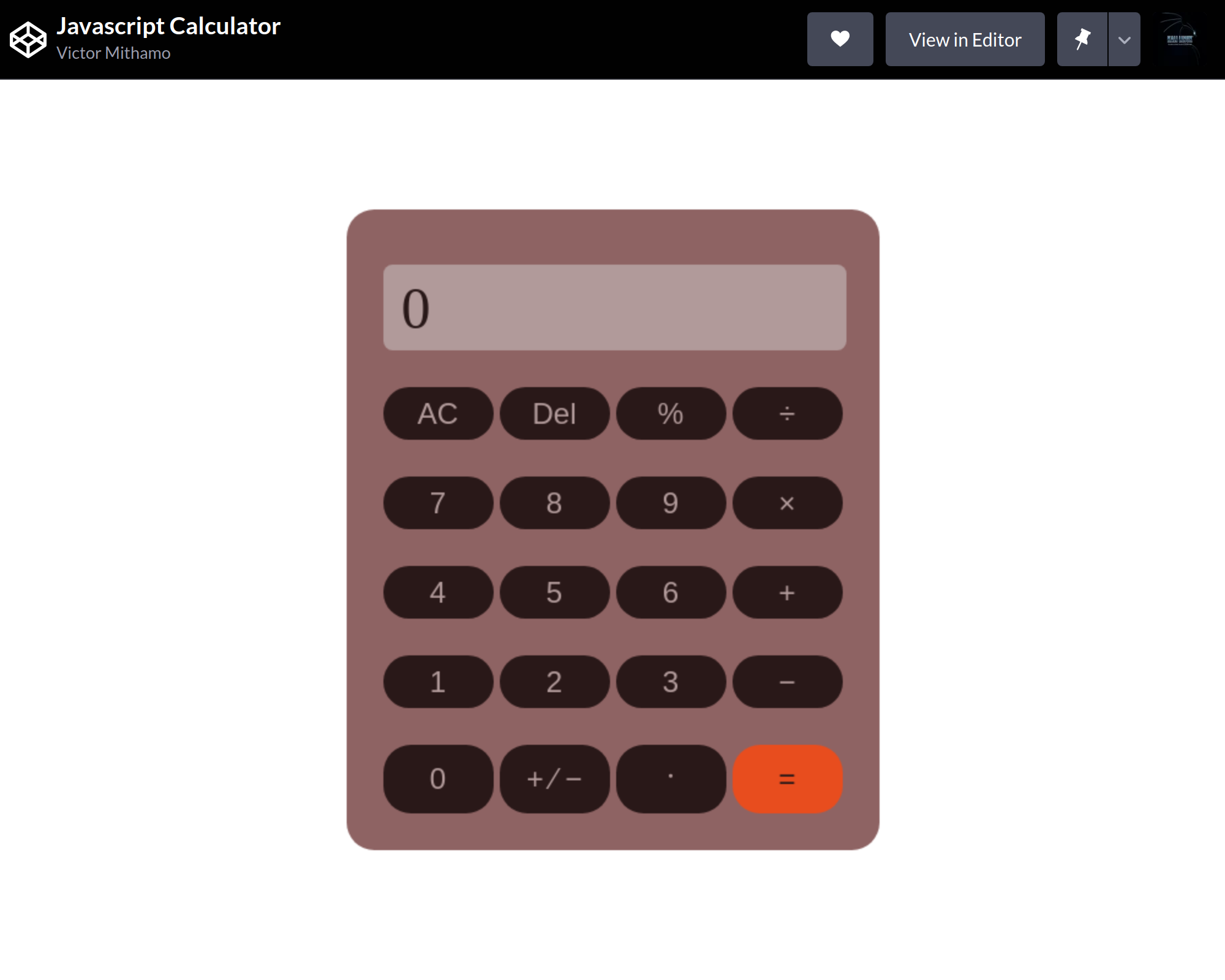 Javascript Calculator image